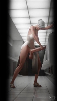 Nyl Bathroom Break Tasty Hot Slut Dripping with Cum Thirsty for Cock Wants Her Ass Gaped