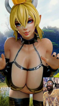 Thicc Ass Baddie Bowsette Jumpscares You to Scare the Cum Out of Your Cock