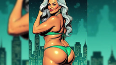 AI Porn: Ai animação forte avó provocando