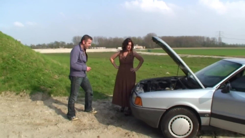 Mature Climax - 100% Mature Videos: Big mature brunette in sexy outfit fucking outside