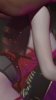 3D sexy čínská pornohvězda má sex s velkým bílým čůrákem Santa před obrazovkou