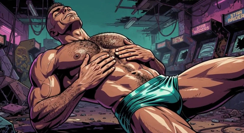 Erotic Man: Sweaty Hunks ในแอนิเมชั่นอาร์เคด