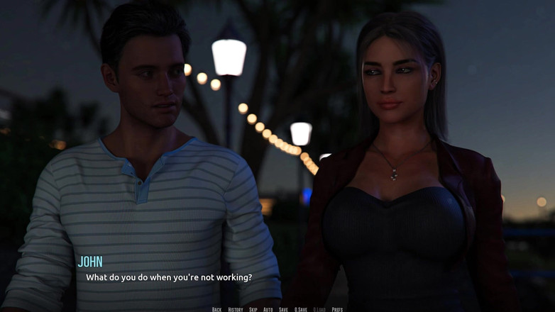 3D Cartoon Porn: Domino beach 2: emily lagi asik jalan-jalan di pantai malam-malam