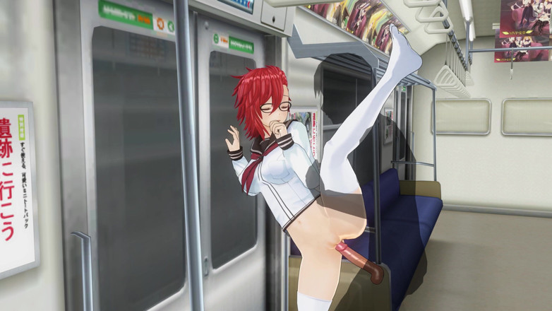 H3DC: Fată studentă 3D HENTAI futută de perete în metroul de noapte