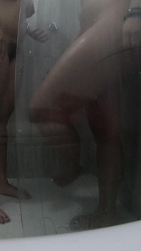 Threesome in the Shower with a Colombian BBW