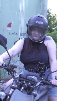 Look at My Boobs on a Motorcycle!