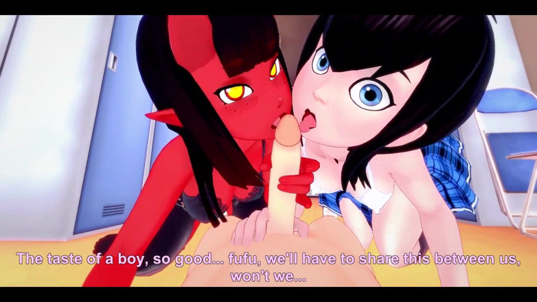 Fantasy king: Meru il Succubus &amp; Mavis Dracula nella stanza degli spogliatoi