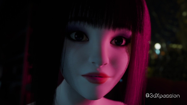 3dxpassion: Nexus 3 Neon Dreams. अत्यधिक डीप थ्रोट। बड़े स्तनों वाली काले बाल वाली के साथ साइबरपंक सेक्स