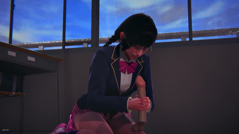 Waifu club 3D: DVA te branle la bite dans la salle de classe
