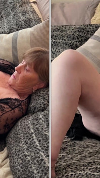 Mamie revient en black avec 2 godes, double pénétration et orgasmes de masturbation en solo