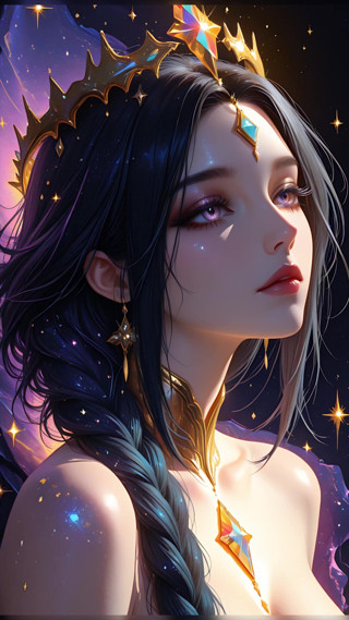 VelvetInk Studio: Void Empress of the Dark Matter Galaxy Crystal Cosmic Goddess...