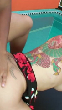 Fucking brunette shemale ass