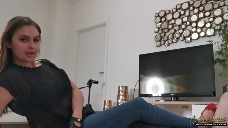 Goddess Lena: Jeans sentado - su cara es mi asiento
