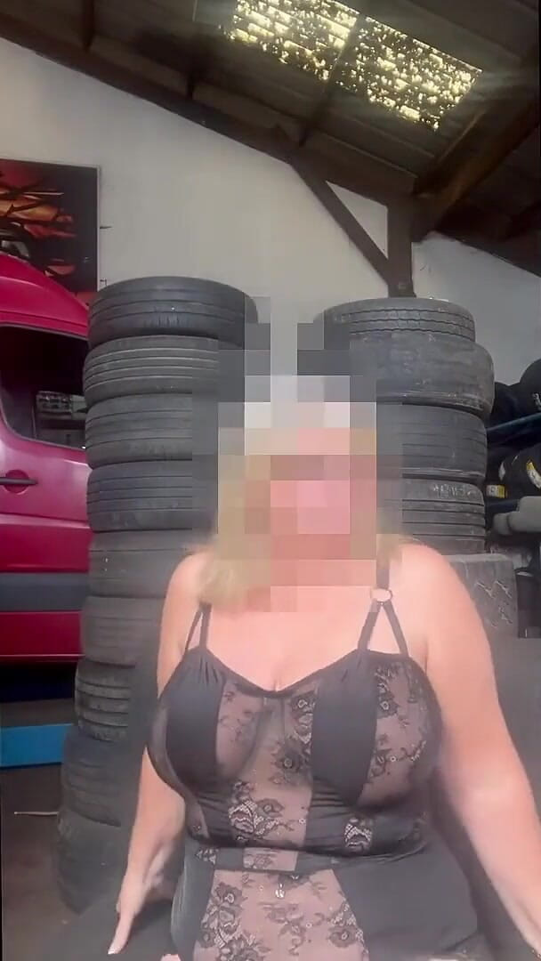 Caught Walking in Garage Withhuge Natural Tits Out (Julie Cunningham)