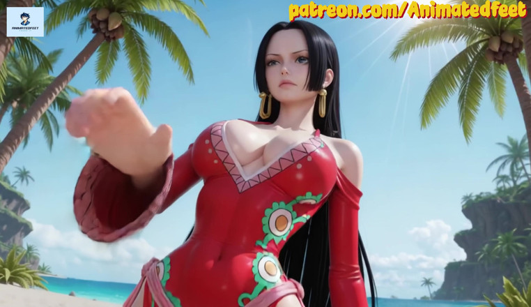 Animatedfeet: Animovaný Boa Hancock One Piece Anální footjob Hentai orální sex
