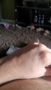Close up cock jerk off