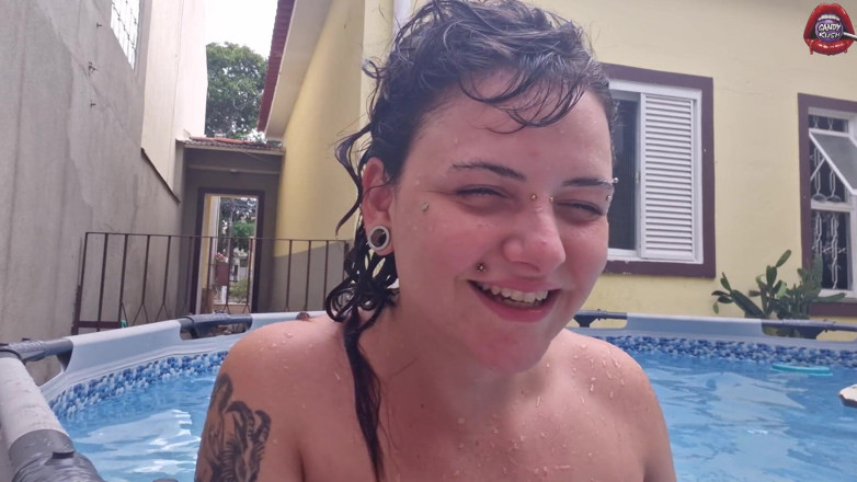 Candy Kush: Your Slut Neighbor Showing Herself in the Pool