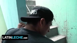 Latin Leche - Prosty Latynoski ssie nieobrzezanego kutasa nieznajomego i bierze go na oklep od tyłu