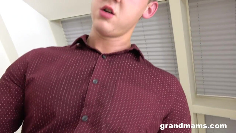 Grandmams: Bossy grandma spanks young boy and fucks him with strapon