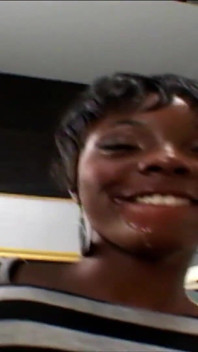 Big tits ebony teen Stacy banged by white guy after party