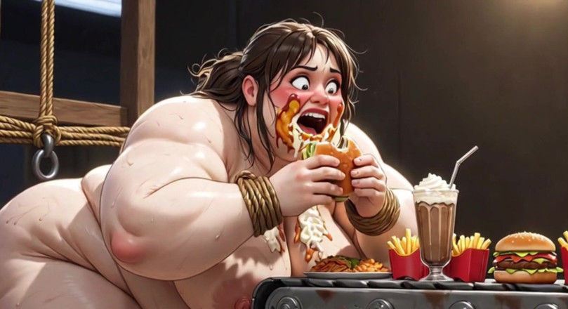 Anime Hentai: Tali Terikat – Sesi Gorging Feedee Gorging pada Lututnya