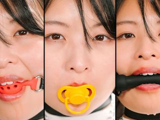 Japan Fetish Fusion: 縛られてよだれを垂らす:猿轡をはめられた口から唾液を滴らせる松坂つぐみ