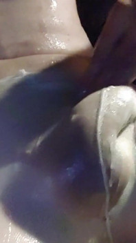 Watching Porn While Jerking off with Lots of Lube Wearing White Pantyhose