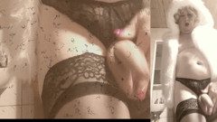 Retro Transfurlady Shows Tits and Hard Cock and Cums