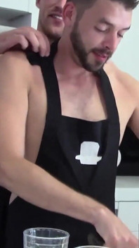Naked Australian Gay Randy Offers His Huge Dick to Danny While Cooking