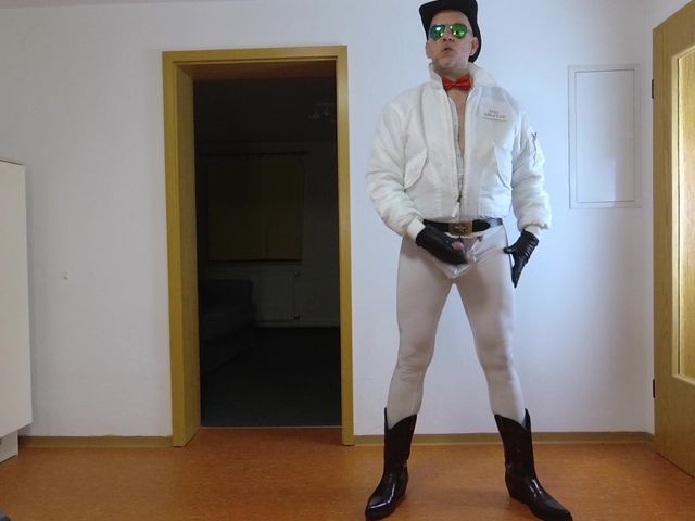 White Lycra Cowboy 2 Cum Shots (GERMANE_XL)