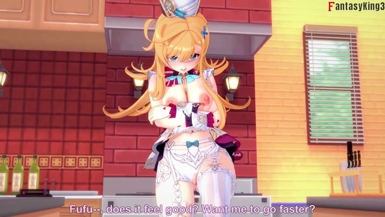 Fantasy king: Escoffier Sexo quente na cozinha - Genshin Impact
