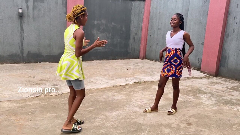 Zion: African Girls Playing Local Game Outdoor