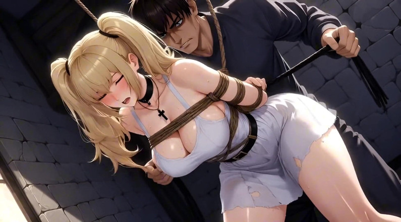 Stories&Anime: Erotisk kollektion bunden blond hentai slav