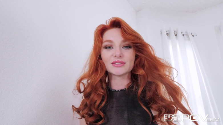 First Class POV: Stunning redhead Lacy Lennon tight pussy stretching POV