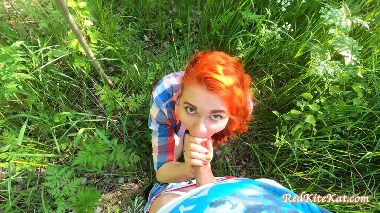 Red KiteKat: Teen suck big cock and oral creampie outside in the...