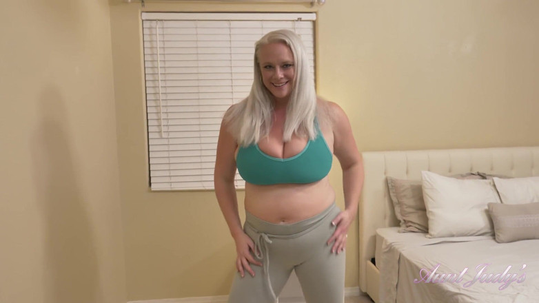 Aunt Judy's: AuntJudys - 40yo Big Tit MILF Cameron's busty yoga workout