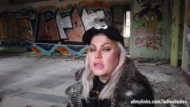 Fetish videos by Alex: Blonde Lady Smokes an Electronic Cigarette on Stair