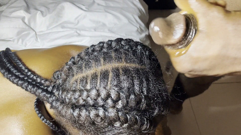 African Beauties: Fetish dei capelli per la teen ebano riceve sborra