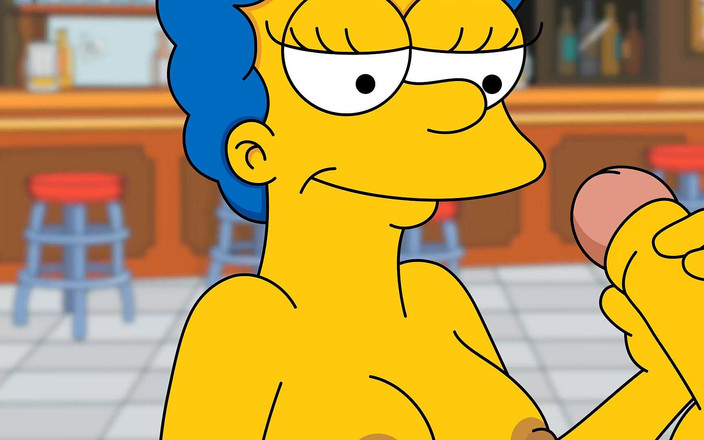 Hentai ZZZ: Dessin animé porno, Marge et Moe baisent un creampie anal
