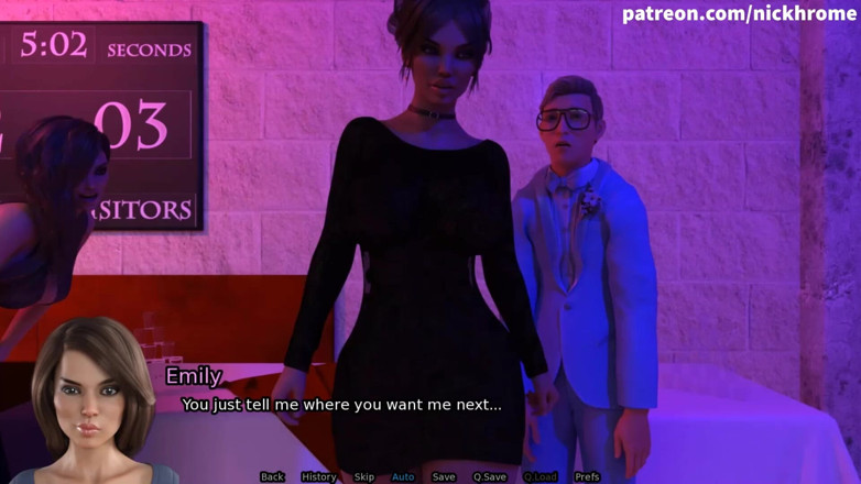 Visual Novels: SexBot 63 - ejaculare pe spatele profesoarei la petrecere