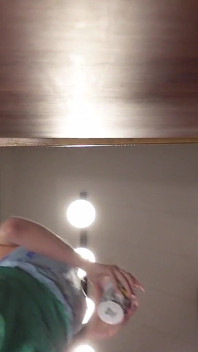 Big Tits Hot Petite Blonde New Wife in See Through Top Braless in the Kitchen Shows Pussy and Her Naked Big Ass