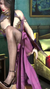 3D sexy nevlastní sestra škádlí svého velkého čůráka nevlastního otce, aby jí ošukal mokrou kundičku