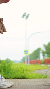 46- Anya in the Image of a Schoolgirl Is Waiting for Her Bus. Look Under Her Skirt! *4k 60fps
