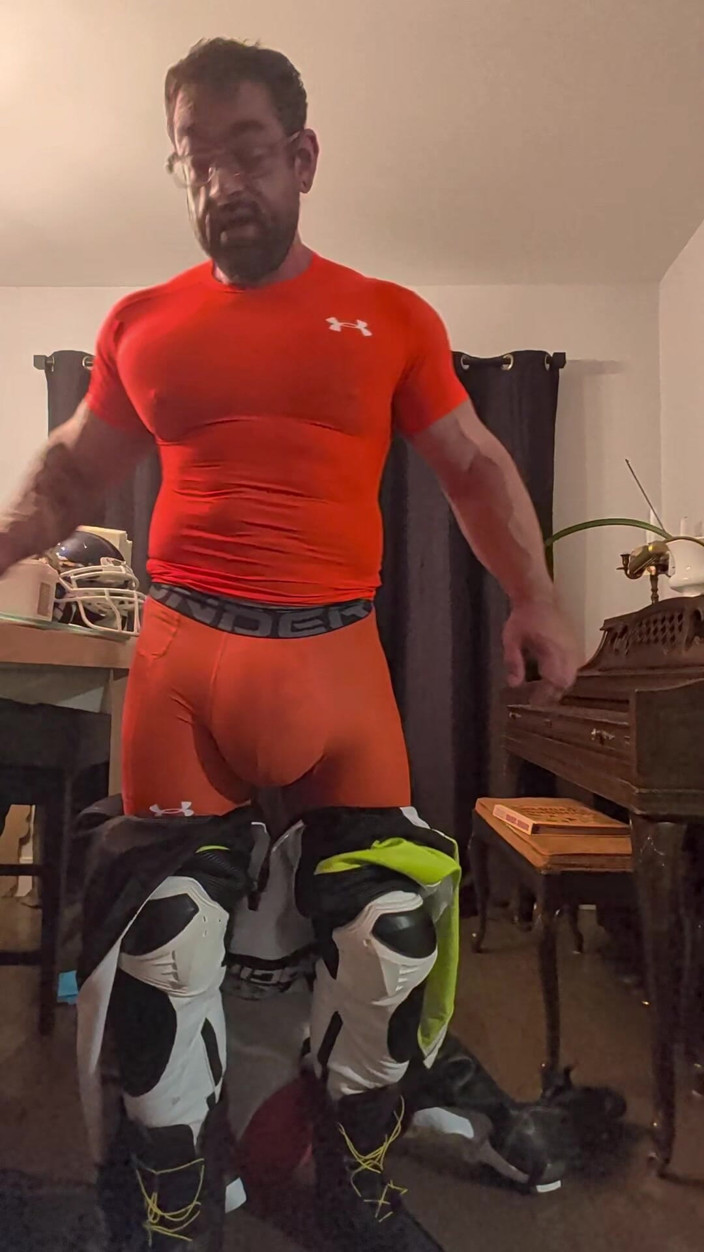 Bruiserwood: In Leather Motogp Suit After Gym
