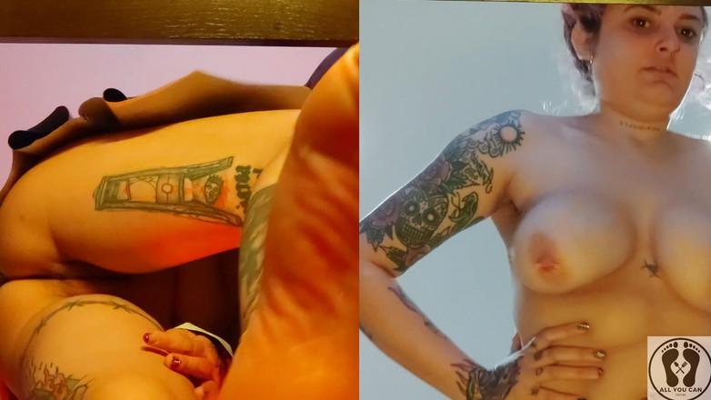 All You Can Fetish: Split Screen Double Rebeca Addams Boobs Bouncing