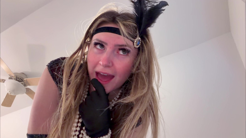 Kink in Time: London Evans 'brullende '20s reuzin fantasie 4k pov kleine sensaties wachten