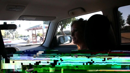 Aziani: Busty Blonde MILF Flashes Perfect Tits in Car Ride