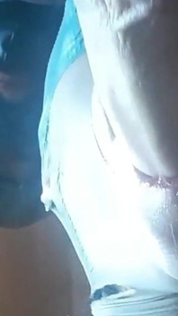 Second View of a MILF Hooded in Nylon, Blindfolded with Duct Tape, Facialized, and Cummed in Mouth