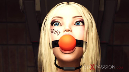 3dxpassion: A sexy cuffed young blonde gets fucked hard by a...