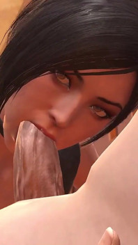 Ada Wong Deephroat Blowjob Close Up: Resident Evil Parody